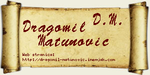Dragomil Matunović vizit kartica